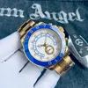 Orologio da uomo di design di lusso YachtMaster orologi 44 mm movimento scorrevole cinturino in acciaio inossidabile automatico meccanico luminoso movimento impermeabile orologi da polso da uomo