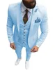 Mäns kostymer blazers män kostymer 3 stycken smal passande casual business champagne lapel khaki formella tuxedos för bröllop groomsmen blazerpantsvest 230210