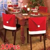 Stol täcker 1-10 st back cover hemfest middagsbord dekorativ fall festlig konst kök år tillbehör juldukar
