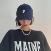 ボールキャップフーの野球帽子女性男性フォーシーズンレターP刺繍スナップバック調整可能マルチカラー韓国日本語スタイル新しいファッションG230209