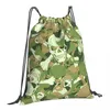 Backpack dobrável de cordas dobráveis ​​para academia de caveira ao ar livre Camouflage Padrão de viagens de viagem Bolsa ecológica