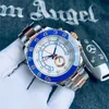 Mens watch designer luxury YachtMaster watches 44mm sliding movement stainless steel strap automatic mechanical luminous waterproof movement men wristwatches