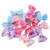 Odzież dla psów 20pcs Pet Hair Clips Butterfly Barrette psy łuki gumowe opaskę