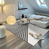 Tenda Nordic Soggiorno Tappeto Homestay El Tappeti decorativi Guardaroba Camera da letto Addensare Tappeto Bagno in bianco e nero Tappetino antiscivolo