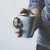 マグカップ日本語スタイルレトロユニークなセラミックミルクカップコーヒー朝食愛好家ティーカップドロップ
