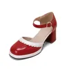 Sandaler vintage kvinnor blandade färger Mary Jane skor lolita höga klackar bröllopspumpar kvinnlig tjock brud 2023