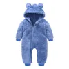 Rompers born Baby Romper Winter Costume Boys Clothes Polar Fleece Warm Girls Clothing Overall Jumpsuit 230209