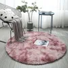 Dywany europejski puszysty okrągły dywan do salonu wystrój solidnego koloru domowy sypialnia długa pluszowa maty podłogowe obszar vloerklee