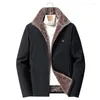 Jaquetas masculinas Veludo de veludo de inverno espessando casacos quentes de lã de lã de peles