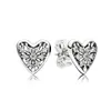 Autentisk Sterling Silver Winter Hearts Stud Earring för Pandora Womens CZ Diamond Jewelry Girl Gift Designer örhängen med originallåda