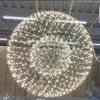 مصابيح مصممة حديثة شرارة الكرة الثريا الفضية مصابيح السقف الفولاذ المقاوم للصدأ الذهب