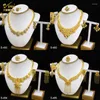 Necklace Earrings Set ANIID Dubai 24K Gold Plated Wedding African For Women Nigerian Bridal 4PCS Party Gifts