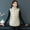 Women's Vests Fashion Autumn Winter Cotton Padded Vest Women Sleeveless Jackets Warm Solid Color Short Waistcoat