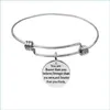 Bangle Inspirational Bracelets Wholesale Stainless Steel Expandable Charm For Young Girls As Gift Drop Delivery Jewelry Dh2Sl