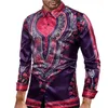 Chemises décontractées pour hommes Chemise pour hommes Mode Hommes Afrique Style ethnique Motif numérique Robe en coton à manches longues