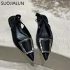 Snadal New Brand Women Sandals Spring Suojialun 2024 Квадратная пряжка для модного пласты