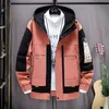 Mens jaquetas eaeovni moda com capuz de streetwear de outono de outono de inverno masculino capuz fora de casaco de retalhos de retalhos de retalhos