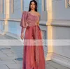 2023 Arabic Dubai Vestido De Novia One Long Sleeve Jumpsuit Prom Dresses Sequins Top Outfit Special Occasion Gowns BC15166 GW02109973253
