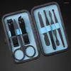 Nail Art Kits 7PCS Classic Black Clipper Set Sourcils Ciseaux Fichier Clip Oreille Pick