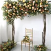 Flores decorativas Arco de casamento laranja Orange outono artificial decoração floral linha pré-função área de fundo de estágio