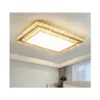 Ceiling Lights Rec Crystal Led Lamp For Living Room Bedroom Roof Home Gold Fashion Modern Decoration Chandelier Lighting Fixture Dro Dhdqz