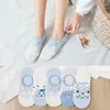 Women Socks 5Pairs Arrivl Funny Fruits Cute Happy Silicone Slip Invisible Cotton Printed Socking