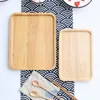 Plates Japanese-style Solid Wood Tea Tray Household Rubber Cup Holder Rectangular Breakfast Bread Water Tr