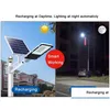 Other Outdoor Lighting 100W 200W Led Solar Street Lamp Waterproof Ip65 Garden With Remote Control Pole Drop Delivery Lights Dhfve