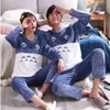 Dames slaapkleding lange mouw dikke warme flanel pyjama -sets voor mannen koraal fluweel schattige cartoon pak pyjama's woonkleding winter slaapkleding 230209