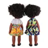 Dolls African American Baby Doll For 4 Kids 35 cm 14inches Brown Eyes Explosie Hoofd met oorpiercing echte zwarte poppen voor meisjes cadeau 230210