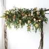 Flores decorativas Arco de casamento laranja Orange outono artificial decoração floral linha pré-função área de fundo de estágio