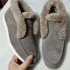 Desiner Loropiana Schuhe Online High-Version Lp Slackers Tragen Sie lässige Damen-Baumwollschuhe aus echter Wolle, bequeme und vielseitige Leder-Loafer