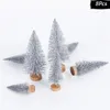 Décorations de Noël 8pcs Mini arbre neige gel petit pin bricolage artisanat décor de bureau pour les ornements de table familiale