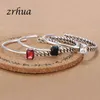 Bangle Sterling Silver Crystal Women Bracelets Bangles Friendship Trendy Open Cuff Style For Birthday Gift