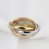 Hip Hop Shining Fashion Smooth Band Rings 18k Real Gold Plated Cuban Chain Finger Circel Jewelry