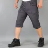 Männer Shorts Männer Multi Taschen Mittlere Taille Hosen Einfarbig Reißverschluss Sommer Casual Gerade Cargo Streetwear