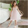 Home Clothing Summer Girls Princess Nightdress Childrens Pajamas Dress Kids Suspender Ruffles Comfortable Loose Nightgown Cotton 210 Dhfdh