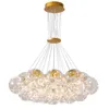 Ceiling Lights Nordic Led Chandelier Soot Amber Clear Light Glass for Living Room Center Table Bedroom Home Decor Pendant Lamps Lusters Fixture 0209