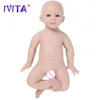 Poupées IVITA Silicone Reborn bébé poupée 3 couleurs yeux choix réaliste né bébé non peint inachevé doux poupées bricolage blanc jouets Kit 230210
