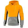 Men's Hoodies Three-colour Split Joint Man Even Hat Leisure Time Sweater Loose Coat Pullover Male