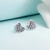 Autentisk Sterling Silver Winter Hearts Stud Earring för Pandora Womens CZ Diamond Jewelry Girl Gift Designer örhängen med originallåda