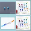 Stud Earrings For Women Wholesale Classic Style Earring Different Colors Crystal Glass Cube Drop Delivery Jewelry Dhu4R