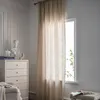 Sheer Curtains Boho solid color Cotton Linen Window Curtain with Tassels Blackout Valance for The Luxury Living Room Curtains for Living Room 230209