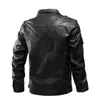 Men's Fur 2023 Winter Men's Leather Jackets Faux Jacket For Men Stand Collar Pockets Male Motorcycle Coats Outerwear Fleece MY224