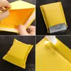 Emballage Cadeau 100 Pcs Jaune Papier Kraft Enveloppes À Bulles Sacs D'expédition Rembourré Mailers Sacs Pour Boutique Emballage Emballage Cadeau Pochette 230209