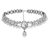 Chaînes Bohème Multi Couche Strass Rond Perle Collier Collier Collier Déclaration Clavicule Chaîne Femmes Bijoux De MariageChaînes