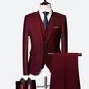 Heren Pakken Blazers Wedding Suit Men Klassiek bedrijf 3 stuks Formele Koreaanse Slims Dress Tuxedo Bruidegom 230209