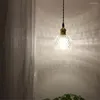 قلادة مصابيح يابانية ديكور دور علوي LED ضوء الزجاج النحاسي خمر معلقة مصباح الطعام غرفة الطعام الداخلية الإضاءة العتيقة luminaire