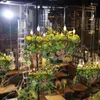 펜던트 램프 꽃 녹색 식물 산업 샹들리에 선술집 테마 레스토랑 냄비 상점 시뮬레이션 장미 장식 빛