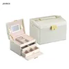 Jewelry Pouches Bags Large Jewellery Box Armoire Dressing Chest With Clasps Bracelet Ring